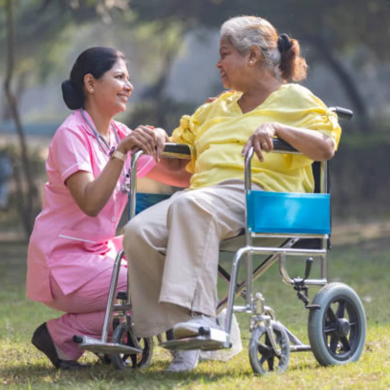 Senior man seated at home