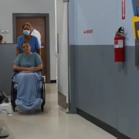Nursing care at home demonstration by a home care nurse